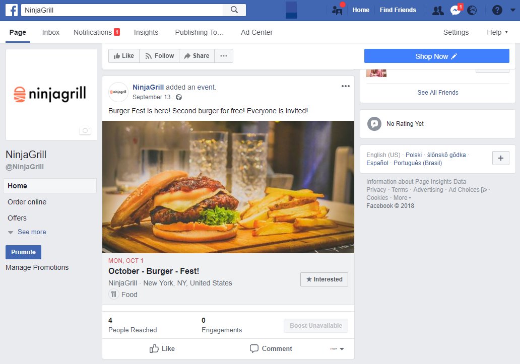 Restaurant Facebook page ideas.