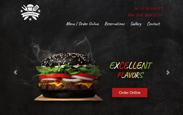 Aman - intuitive restaurant website template with thrilling dark design.