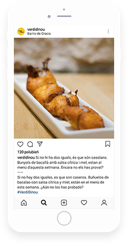 Restaurant Instagram marketing example - photo of prepared dish