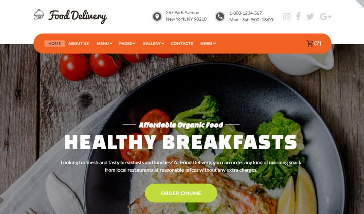 Food Delivery WordPress theme