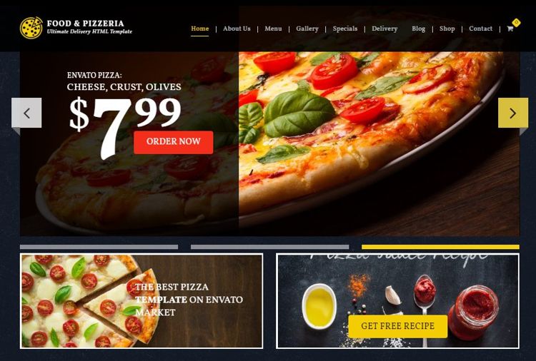 food & pizzeria best website theme