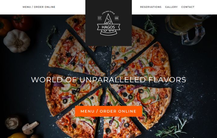 hagos theme - minimalistic pizza website theme