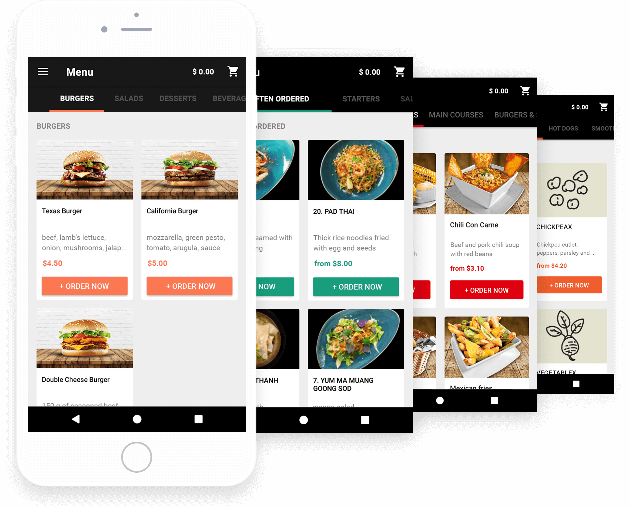 Carousel of restaurant mobile apps.