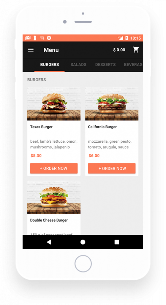 mobile app for restaurant ordering