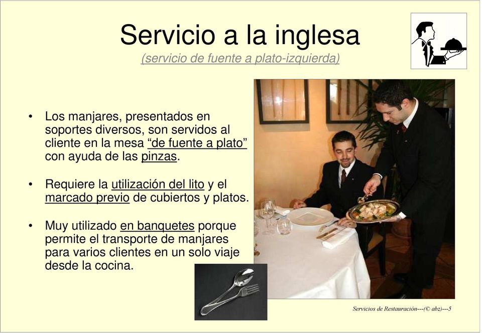 Servicio a la inglesa en gastronomía