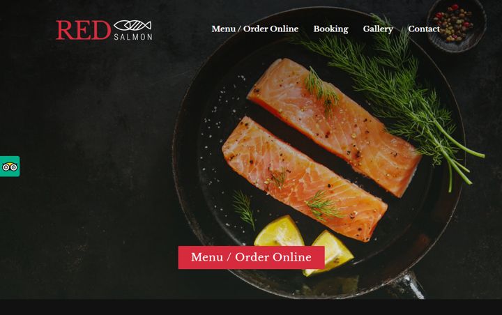 Red Salmon website template for gourmet restaurants