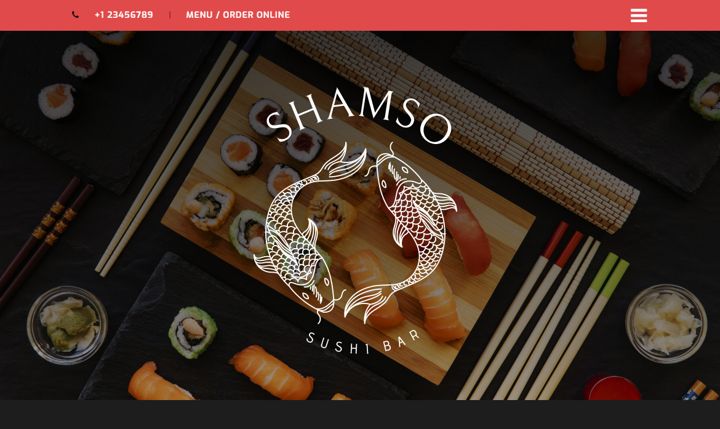 Shamso restaurant website template in oriental style.