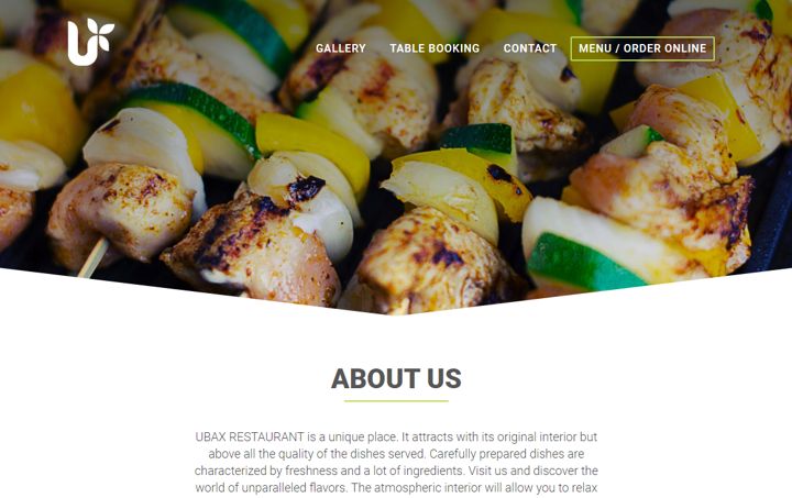 Ubax green restaurant website template
