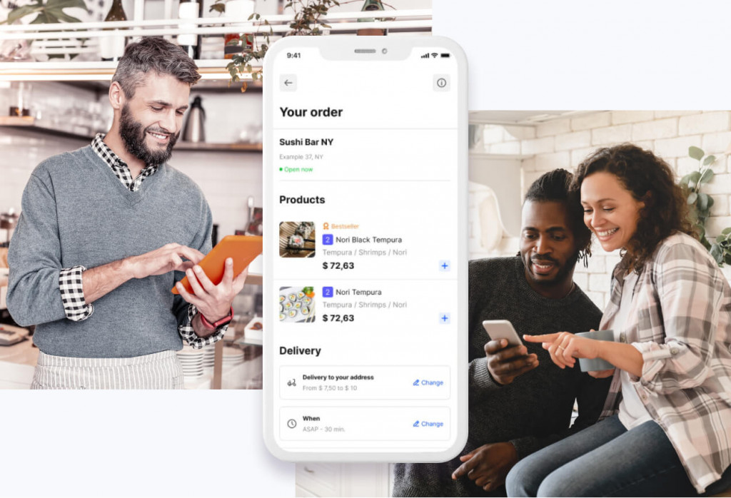 Food delivery options when pre-ordering.