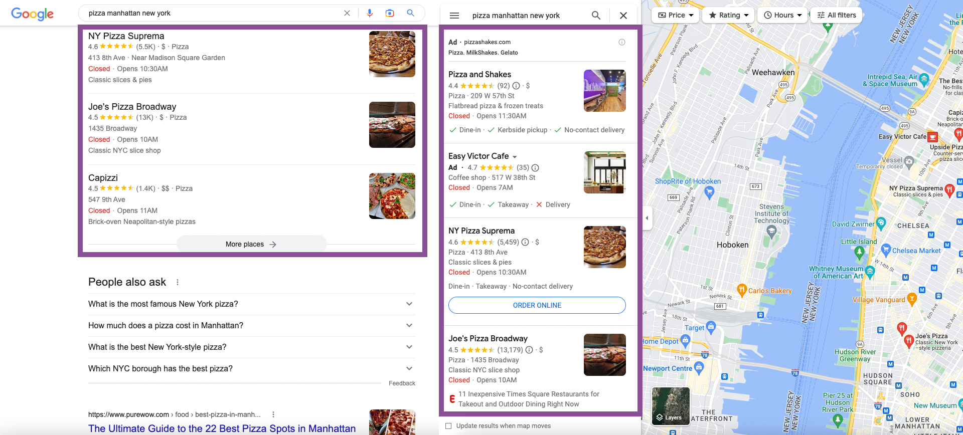 Google Business Profile For Restaurants - Where GBP displays in Google