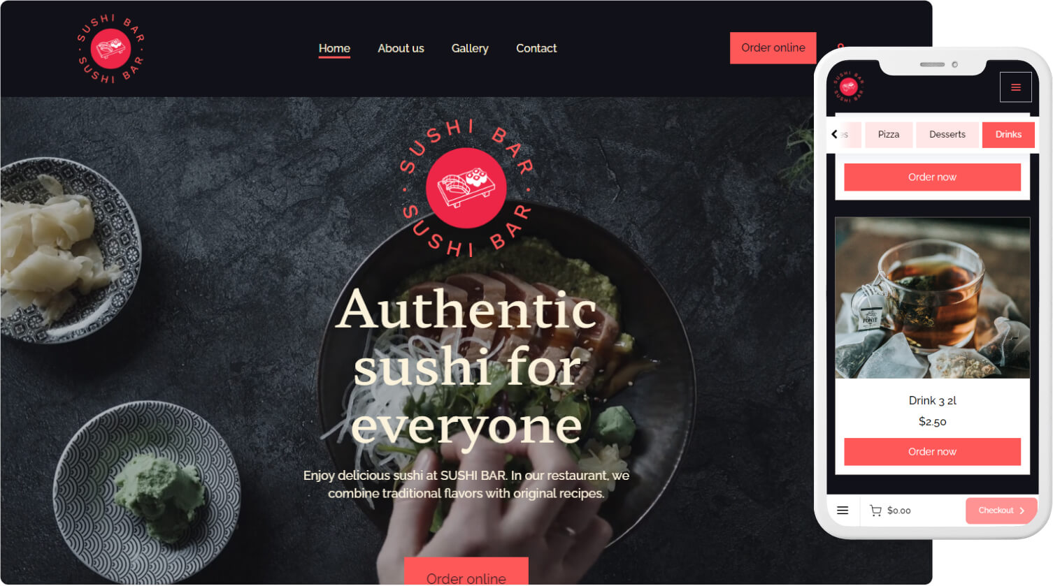 Sushi bar website template