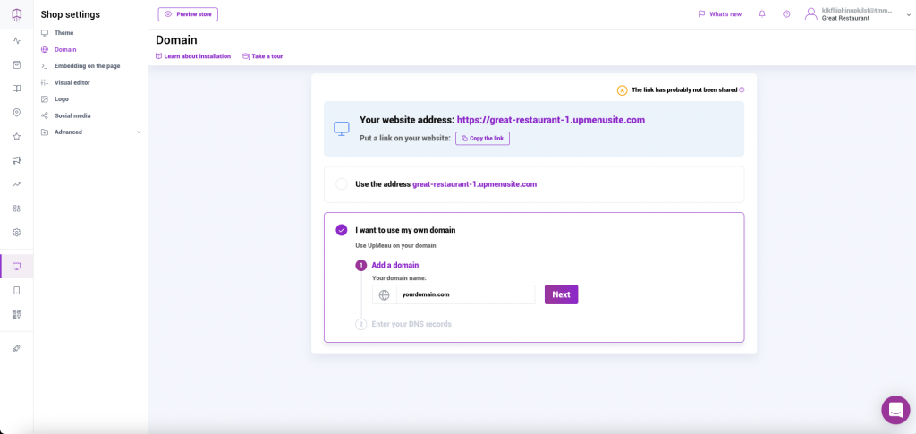 Connecting domain to set live website