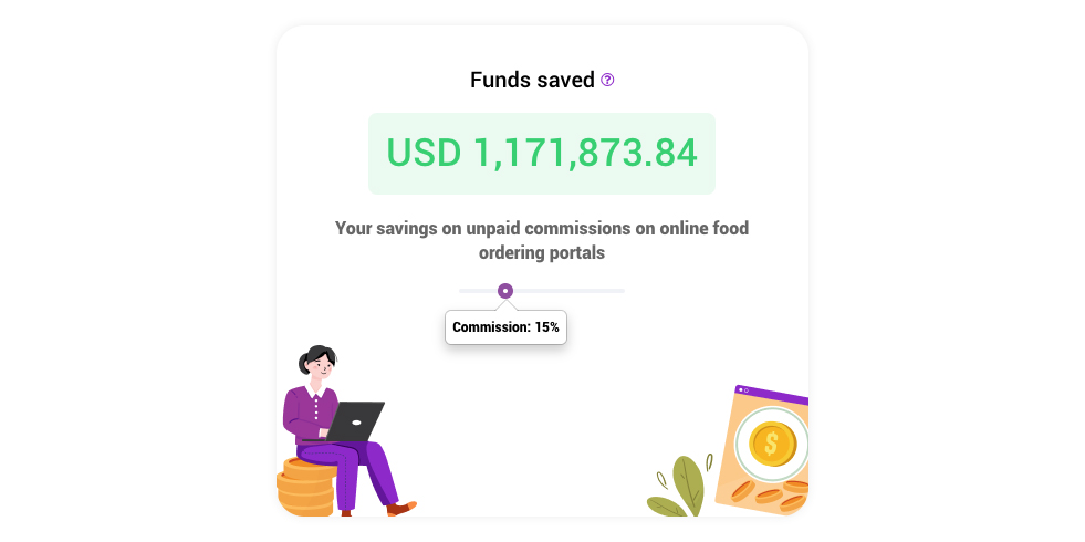 Sushi Kushi savings on food portals commission