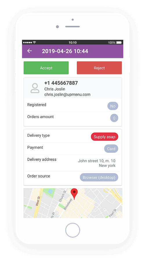 Manage your food delivery app with UpMenu ordert taking app