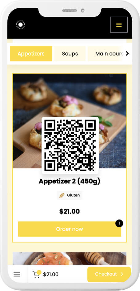 qr code menu example - examples of menus