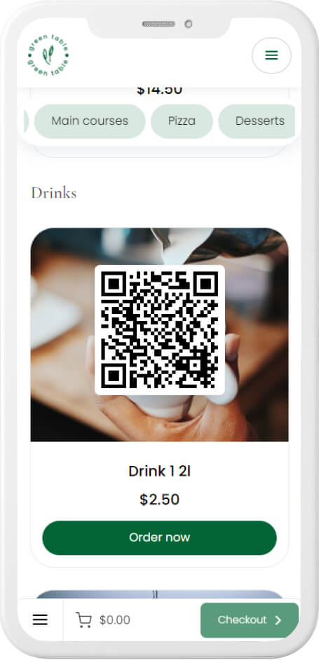 qr code menu example - examples of menus