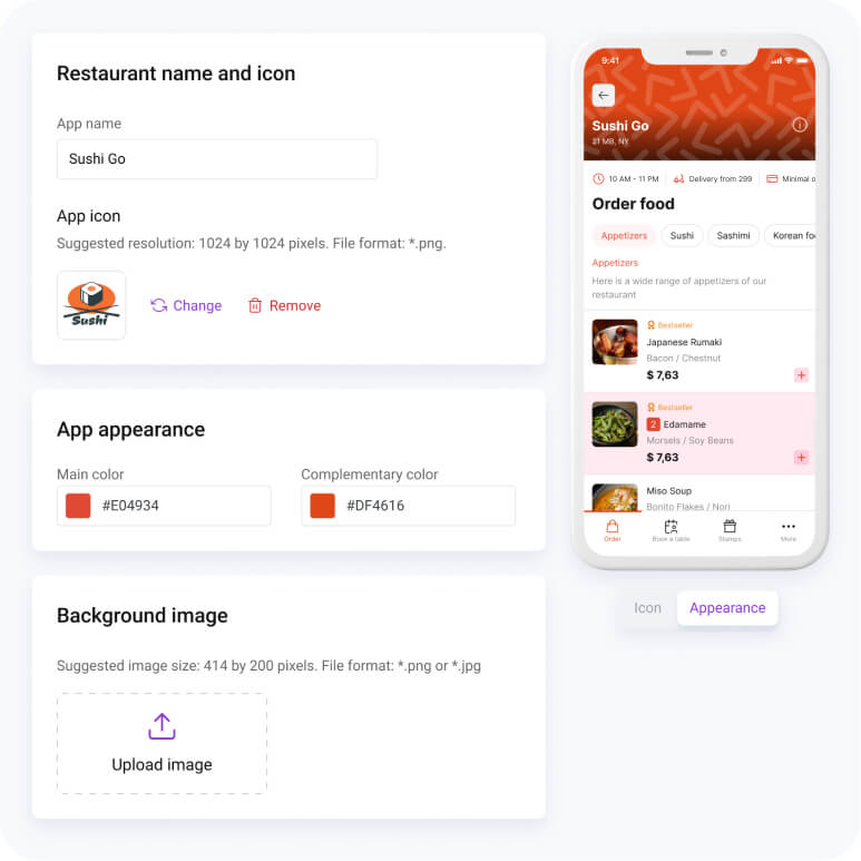 restaurant mobile app development overview of the builder