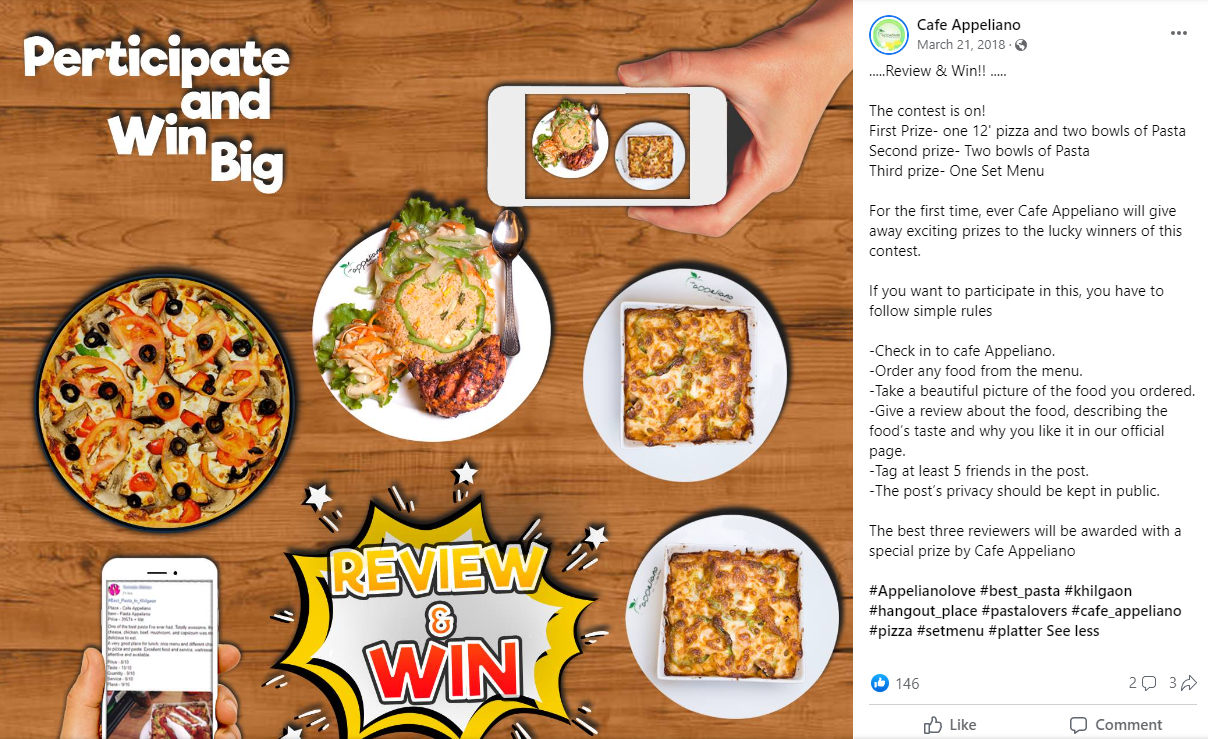restaurant promotion ideas example: review contest
