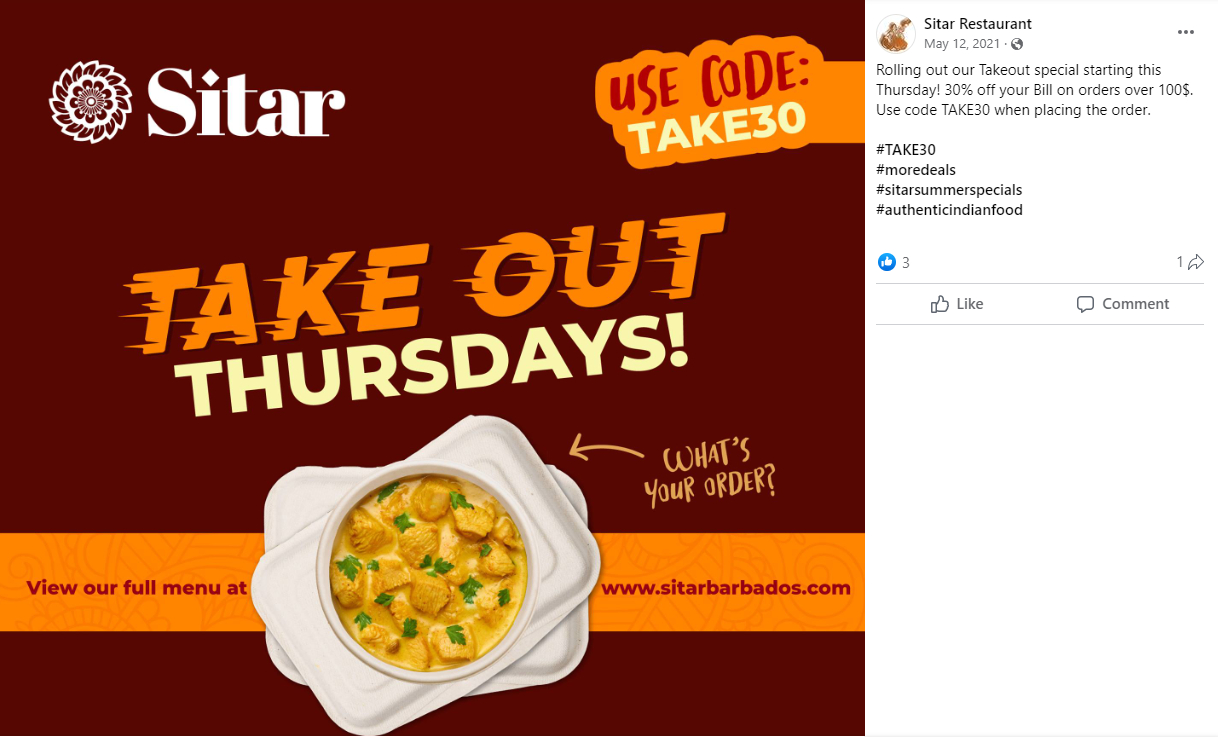 restaurant promotion ideas example: takeout specials