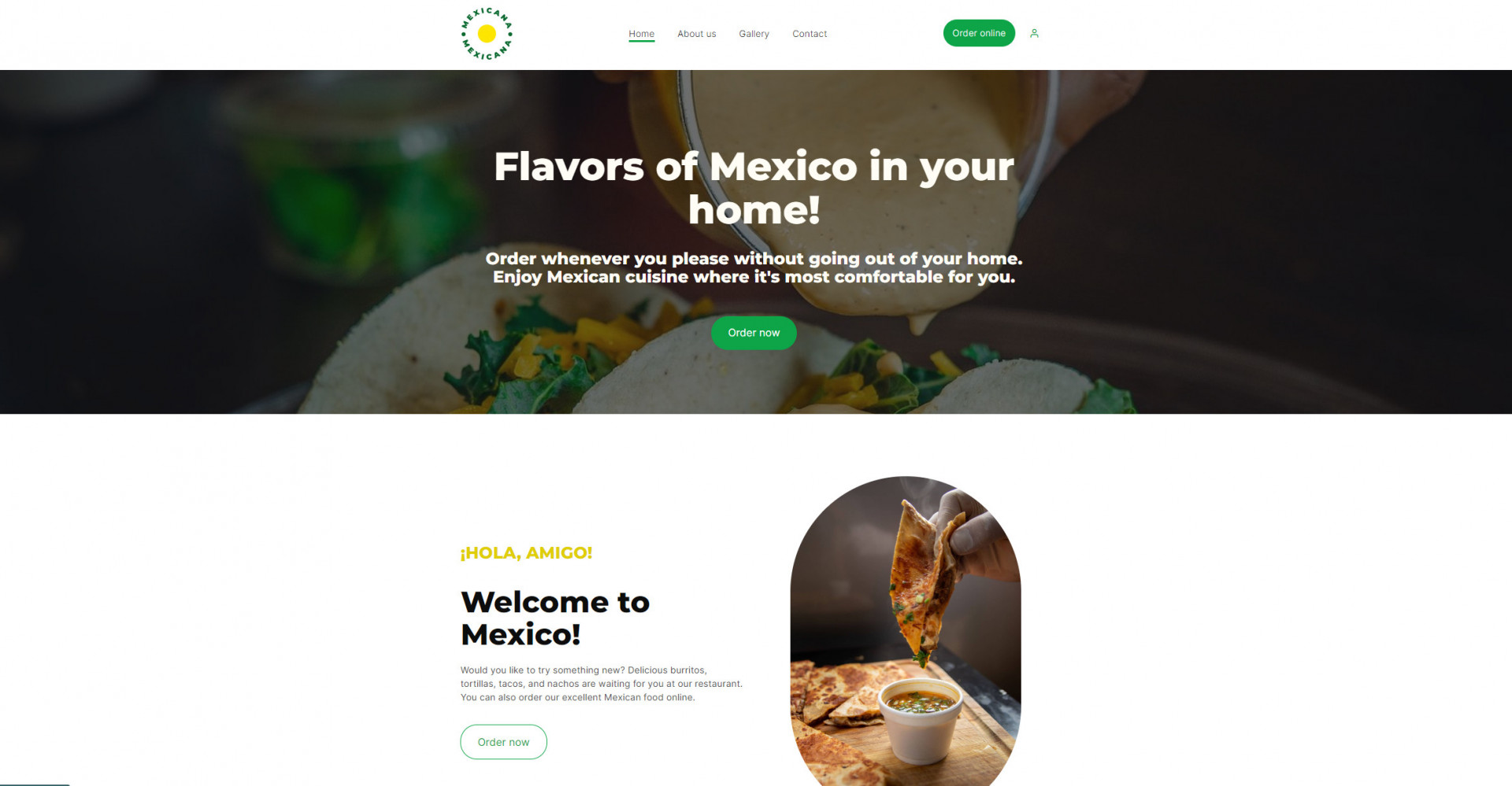 One of the beautiful restaurant websites for businesses that serve Mexican food