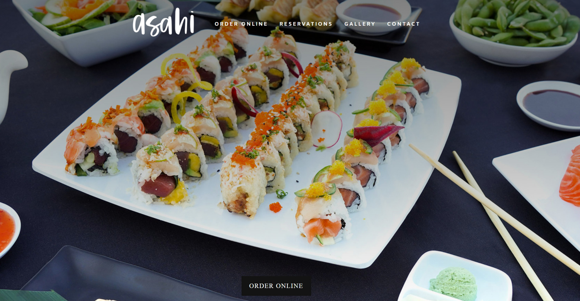 An example of the best restaurant website design for sushi restaurants