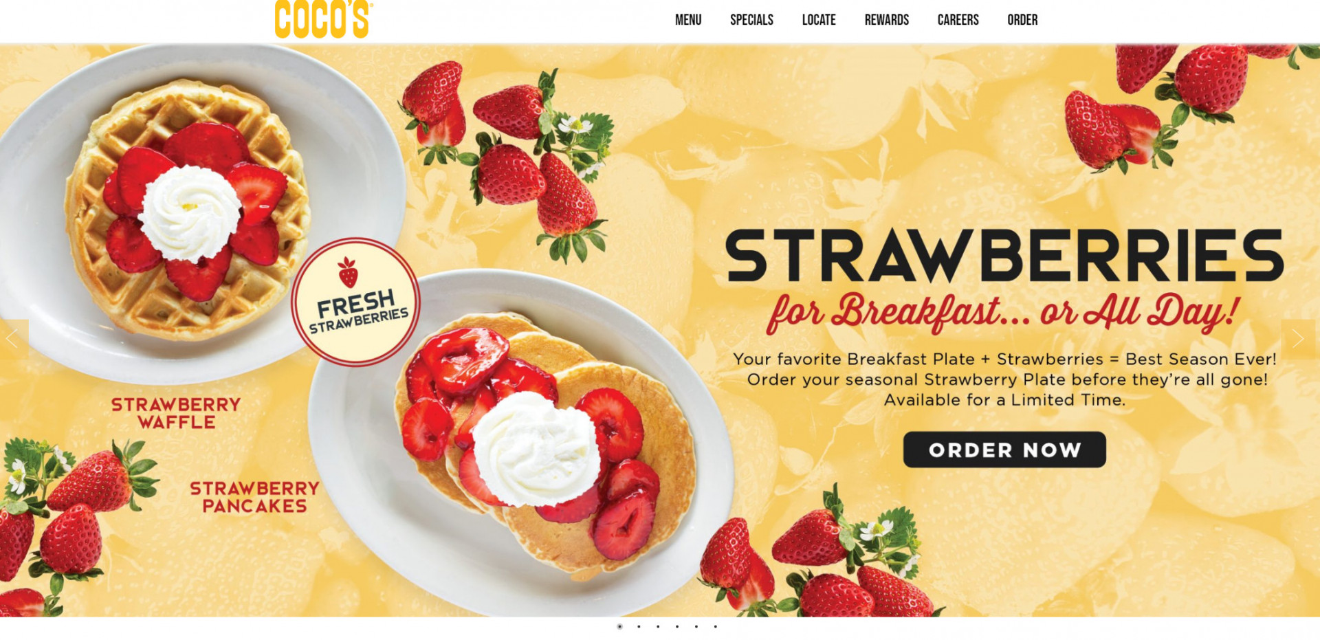 An example of a restaurant website for bakeries