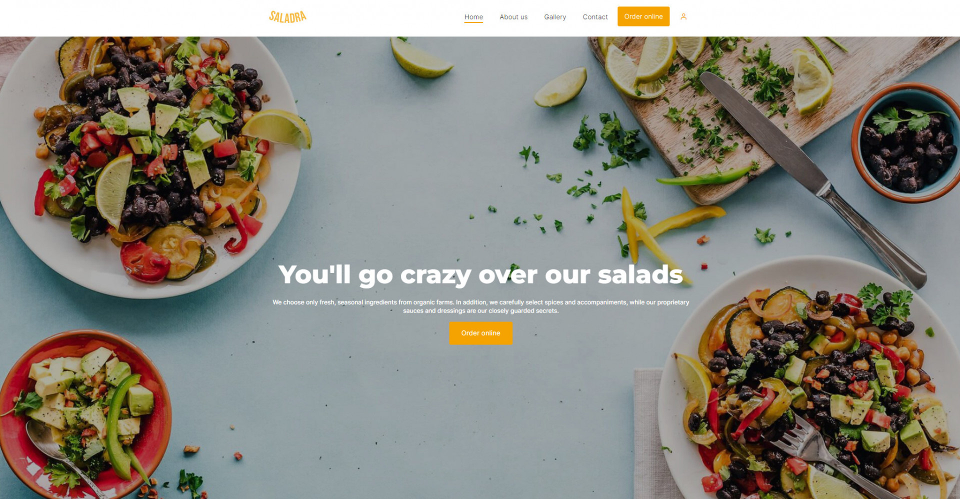 A restaurant web page design for salad bars