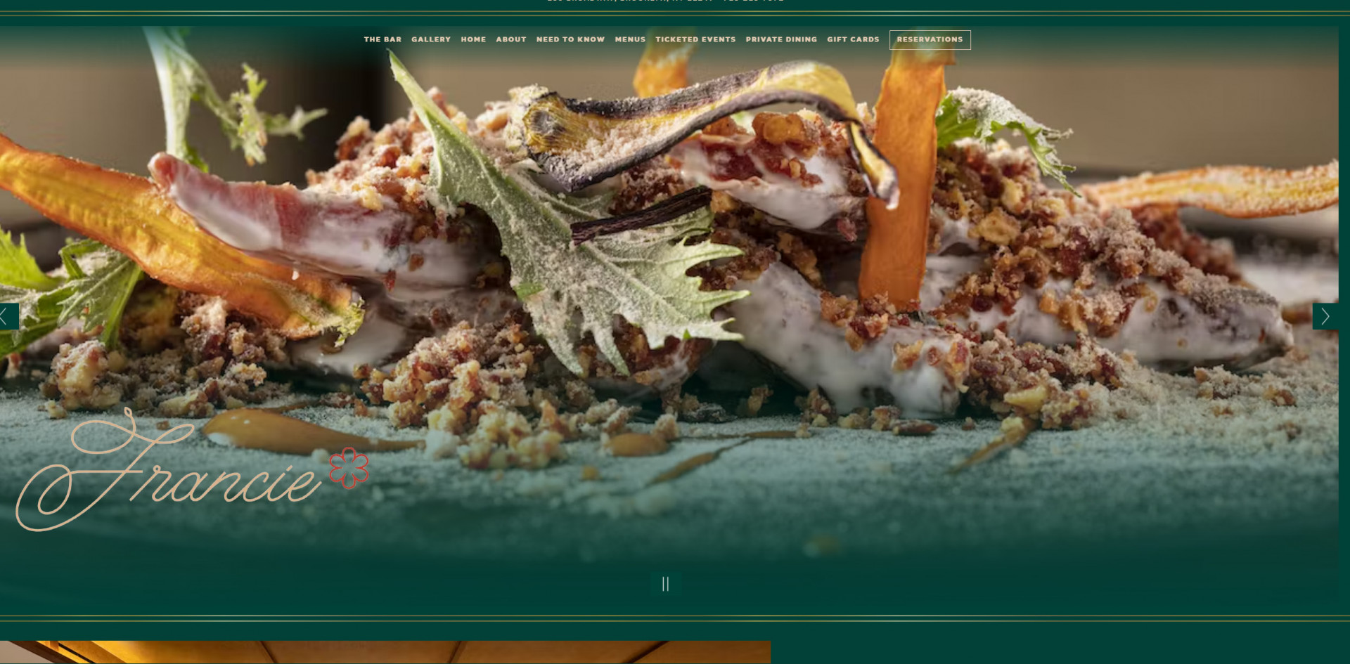 A restaurant website design for businesses that offer fine dining