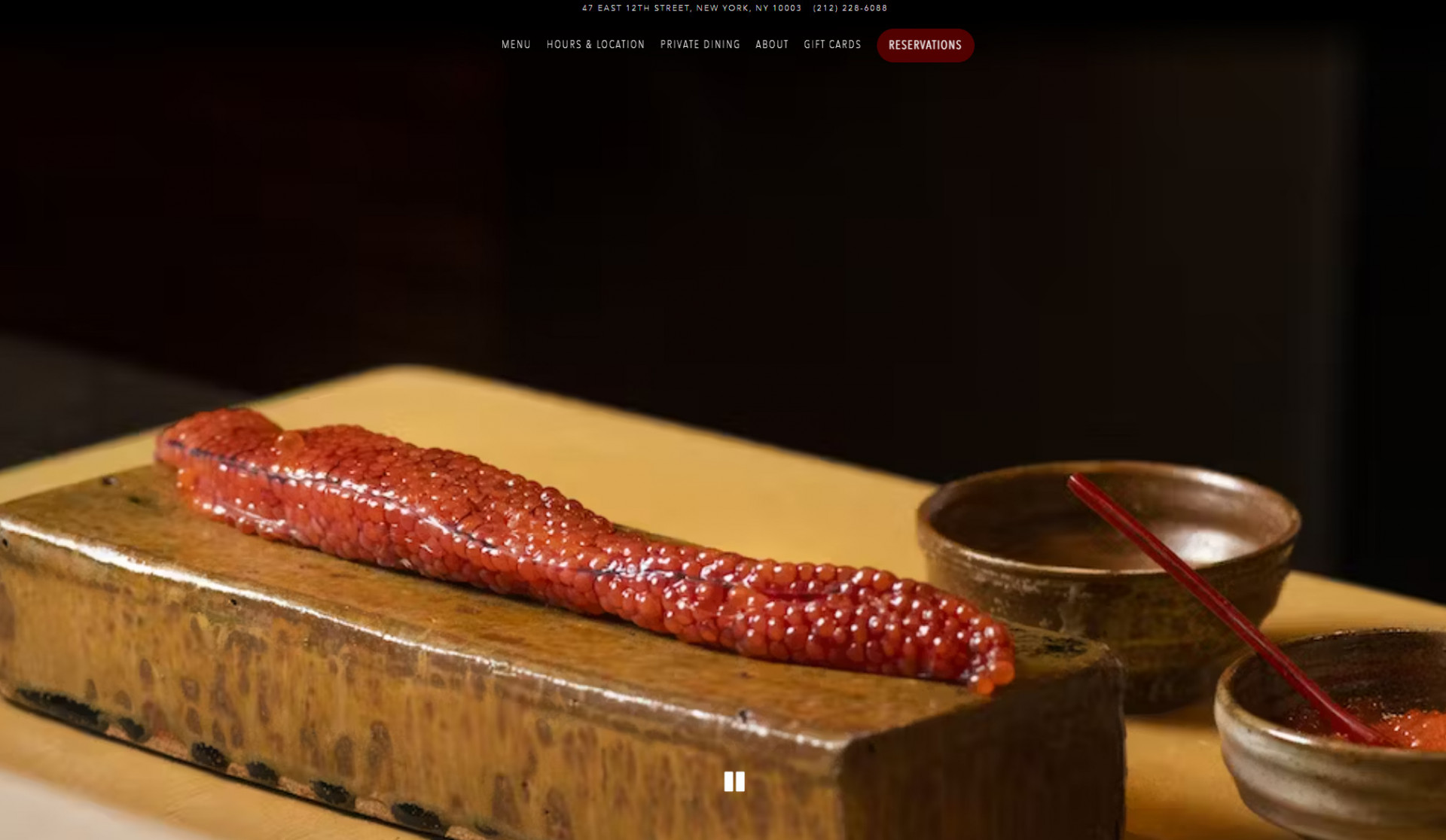 One of the top restaurant websites for sushi bars