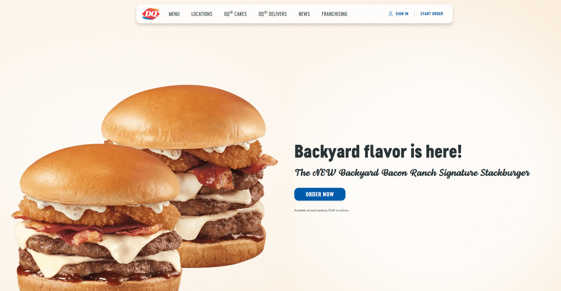 A restaurant website design for fast food businesses