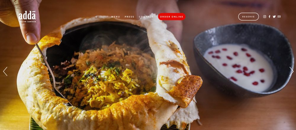 An example of a simple restaurant website for asian cuisine
