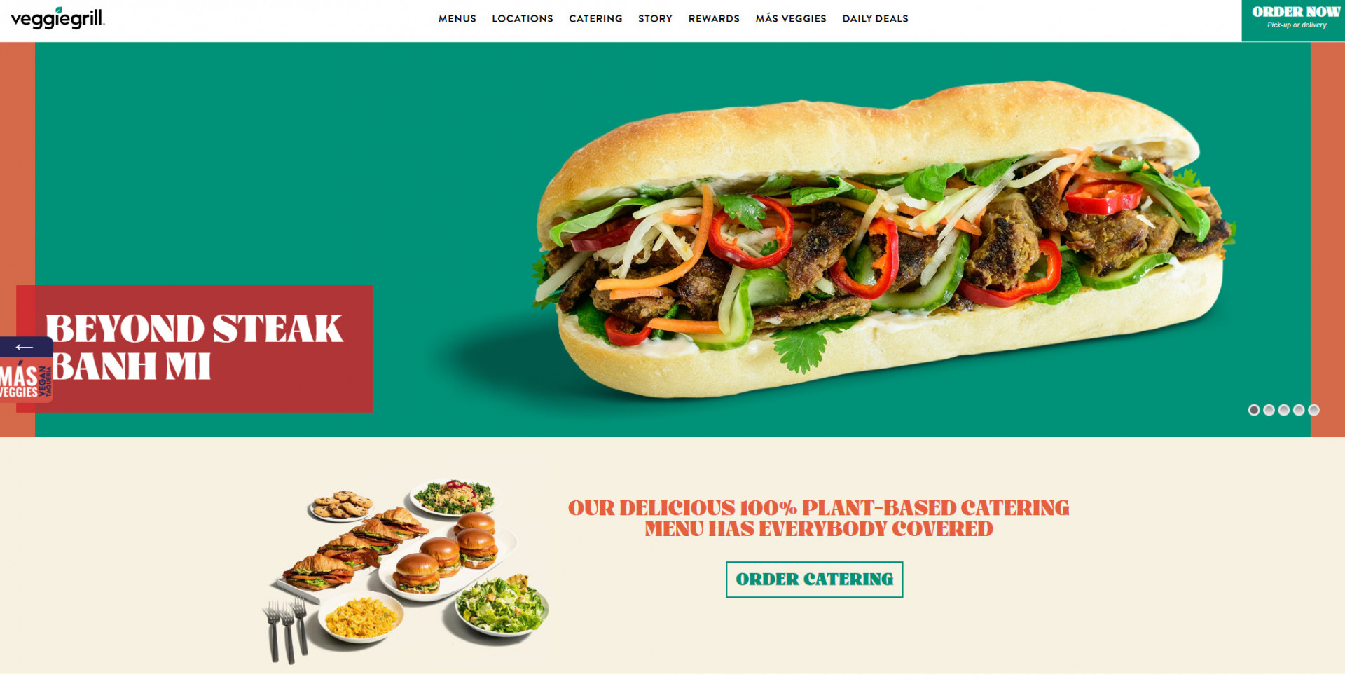 An example of the best web design page for vegetarian restaurants