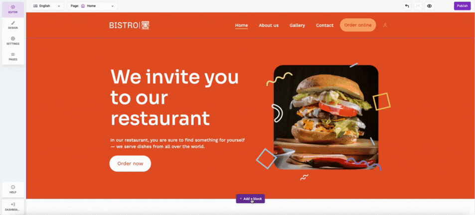 UpMenu restaurant website builder