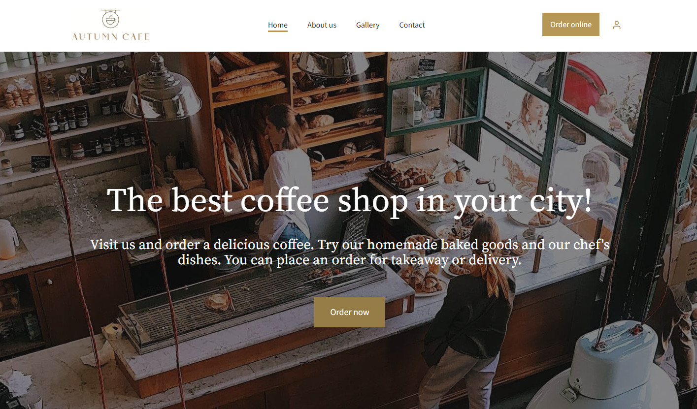 best coffee shop websites example: Autumn Cafe