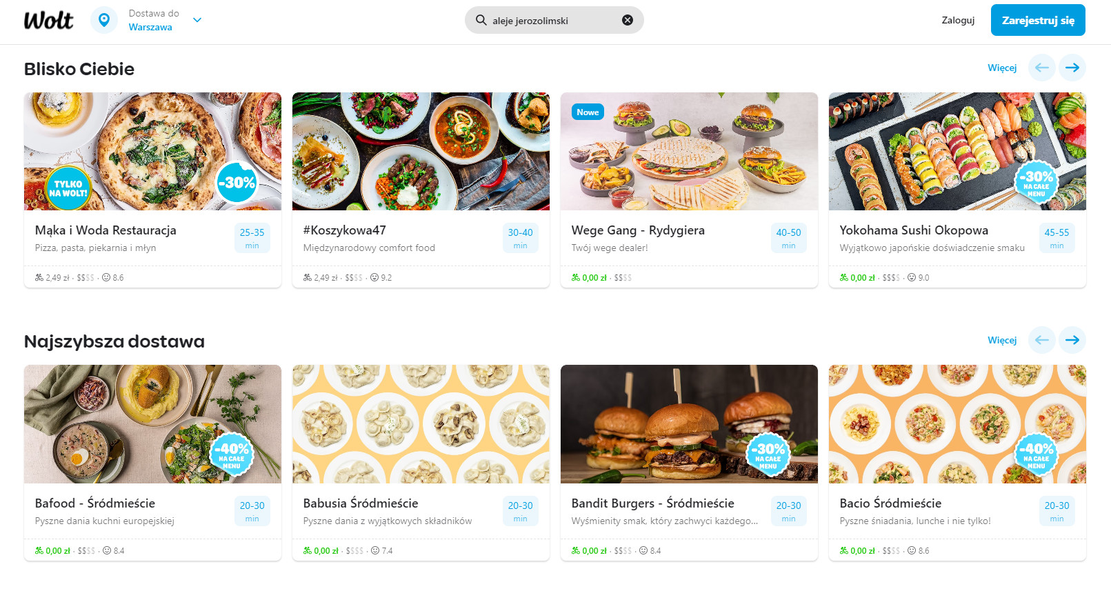aplikacje do zamawiania jedzenia - wolt