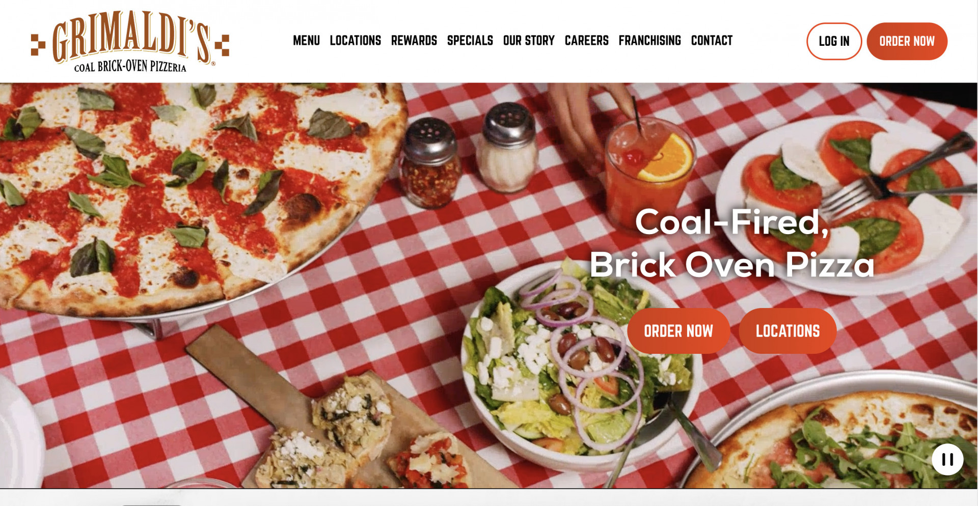 pizza website template example Grimaldi’s Pizzeria