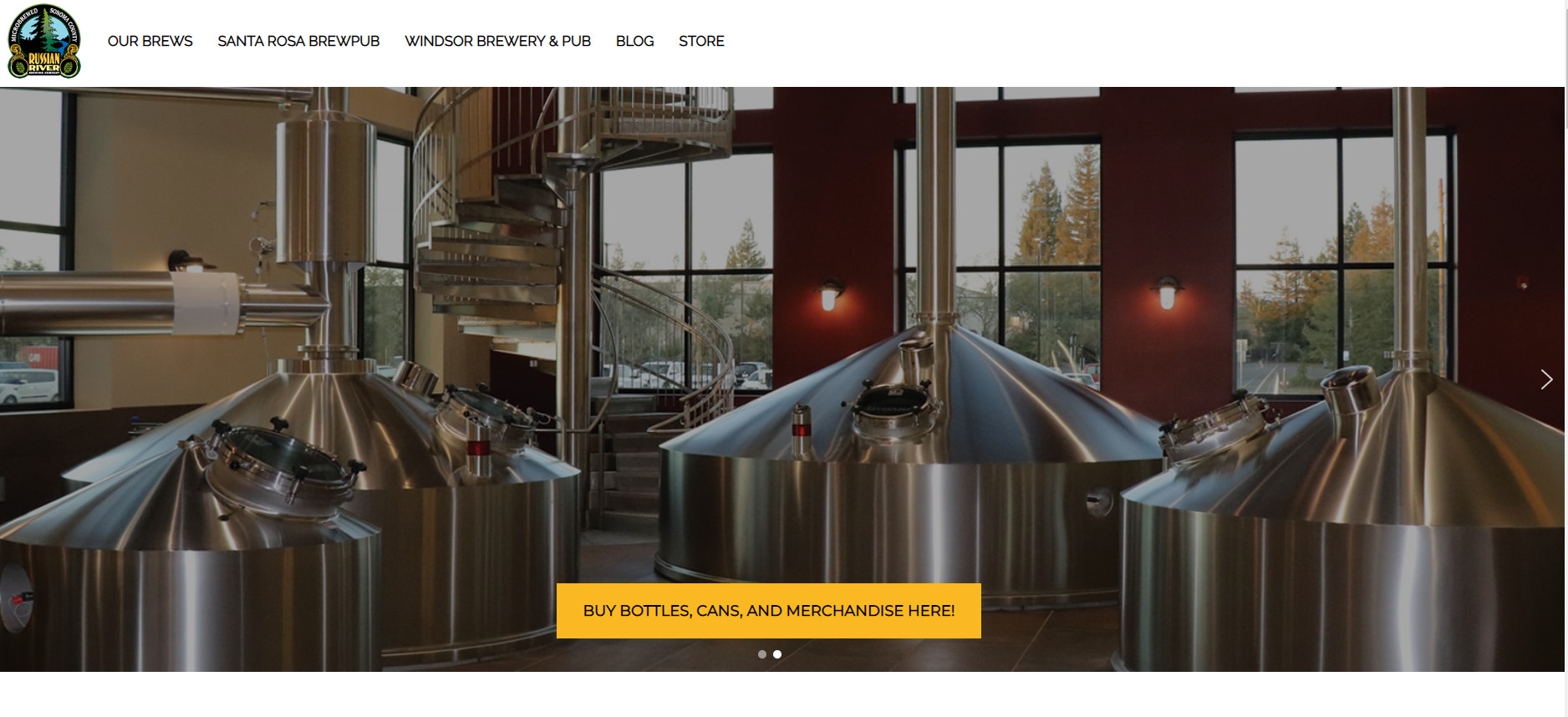 brewery website template example Russian River Brewing Co.