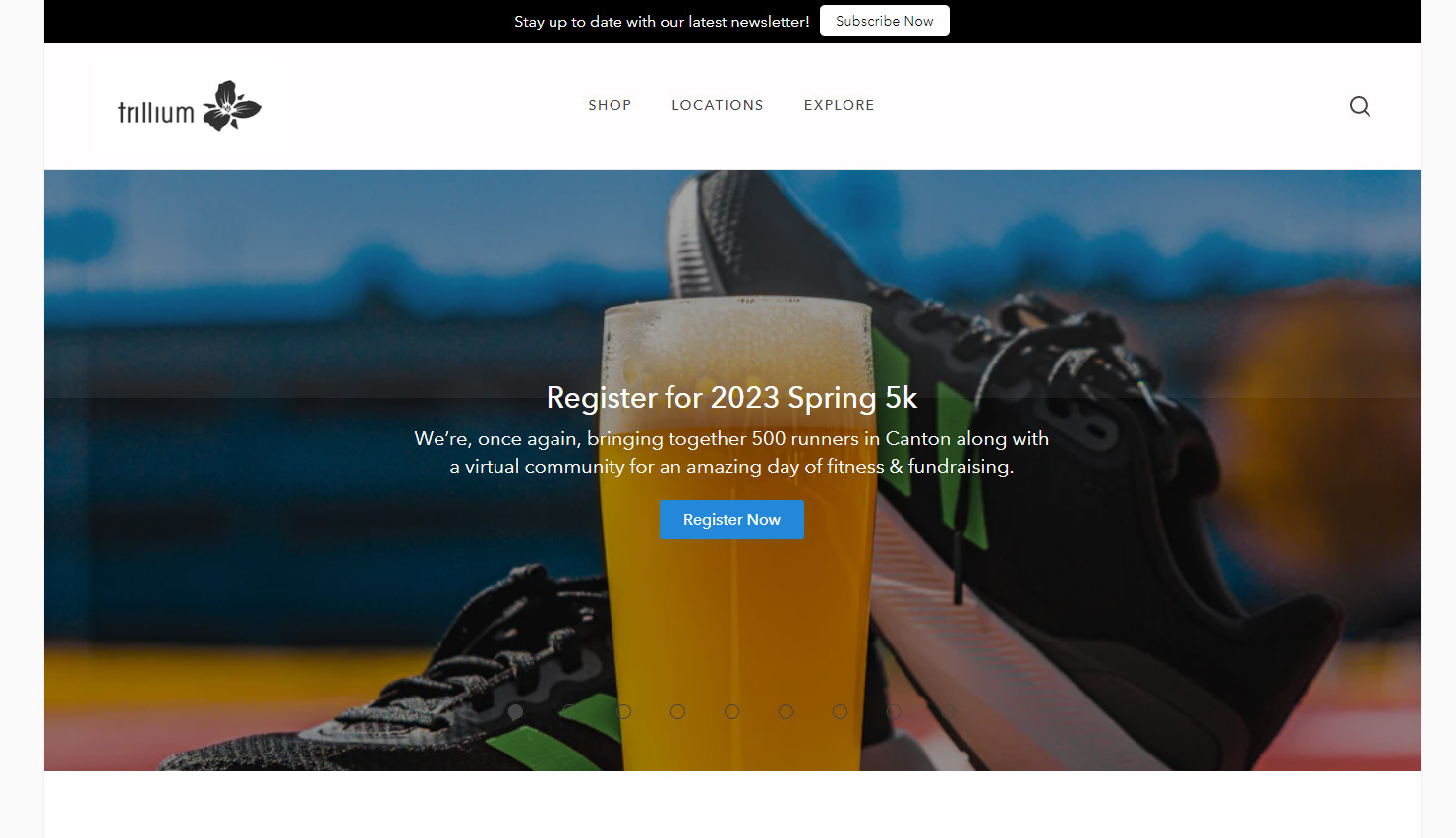 brewery website template example Trillium Brewing Company