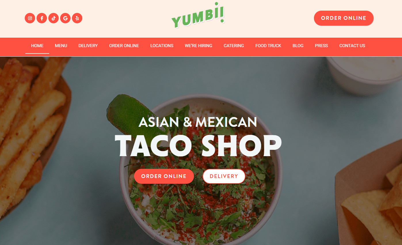 13 food truck websites example Yumbii