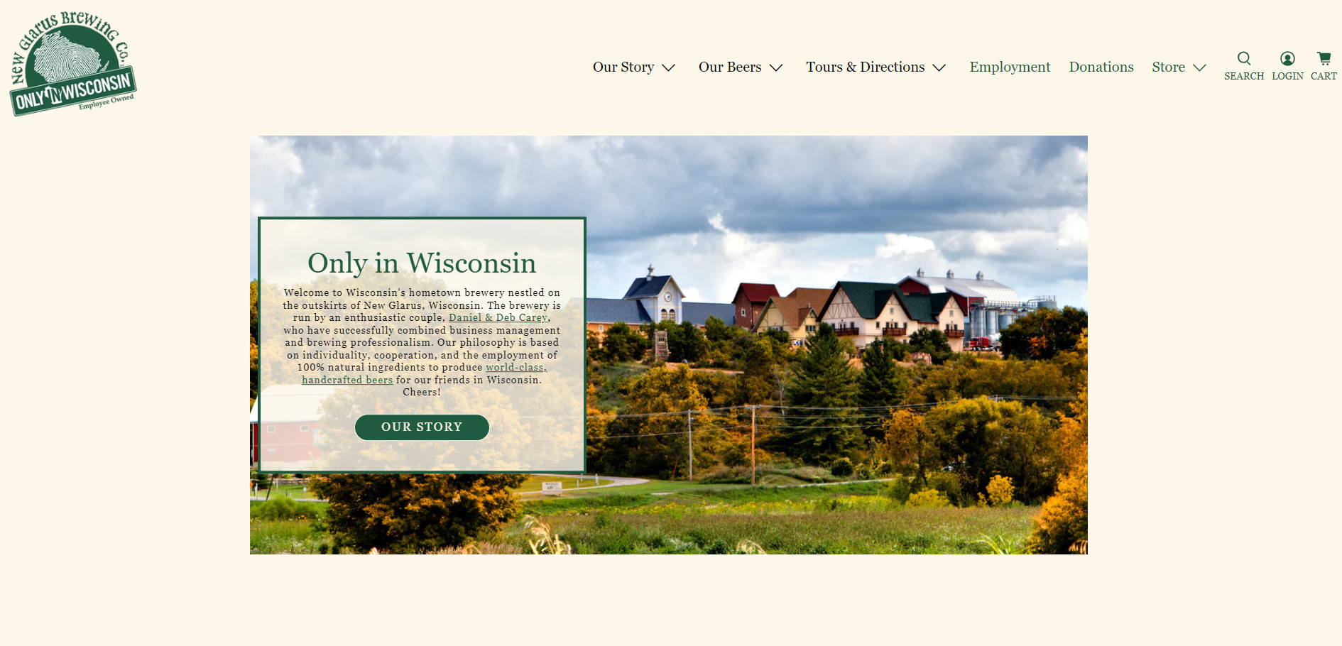 brewery website template example New Glarus Brewing Company