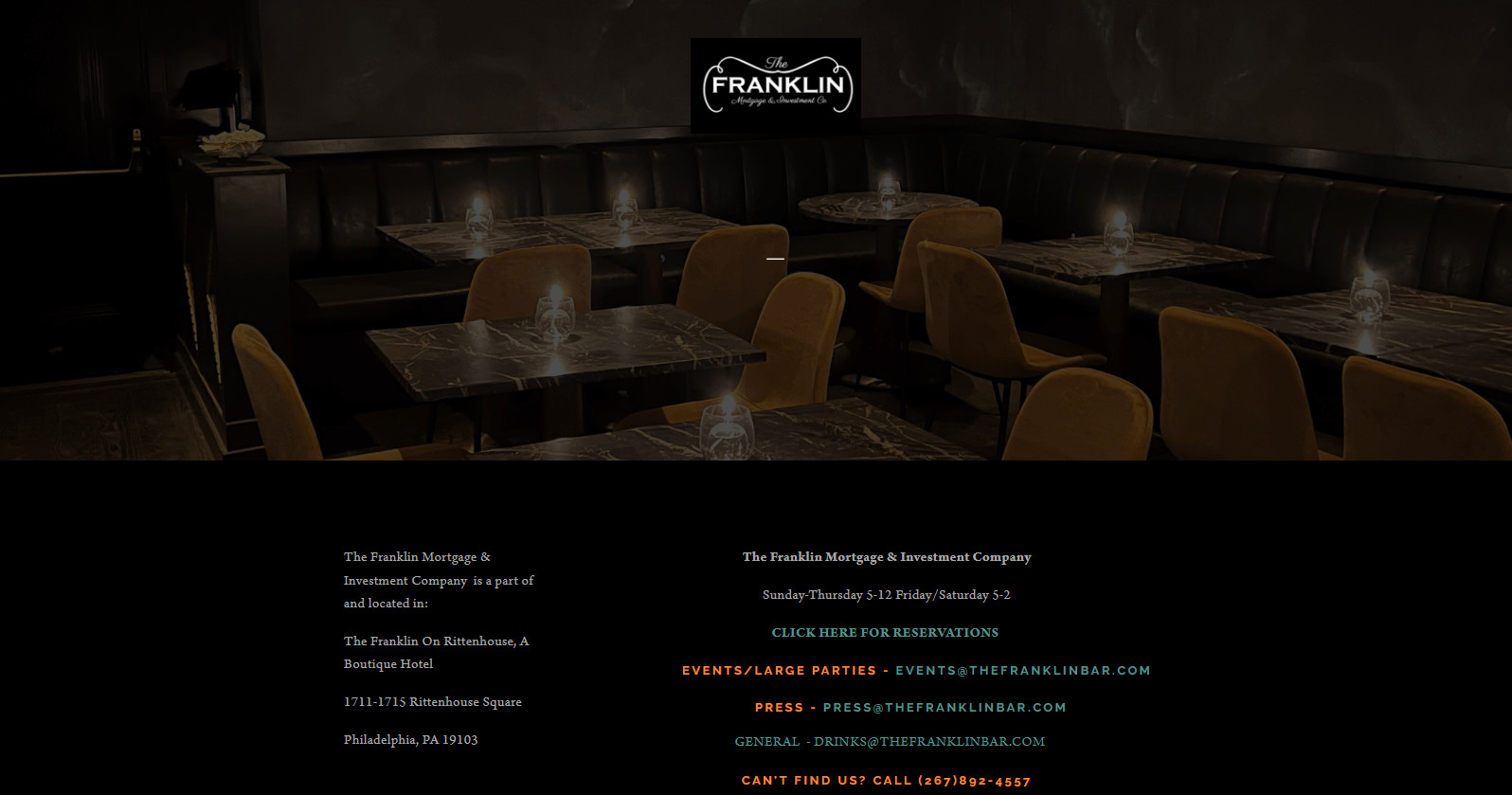15 best bar websites example: The Franklin Bar