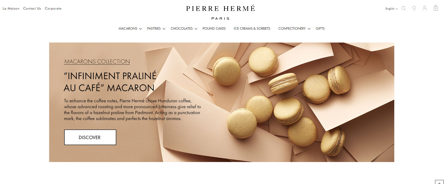 bakery website template example Pierre Hermé Paris