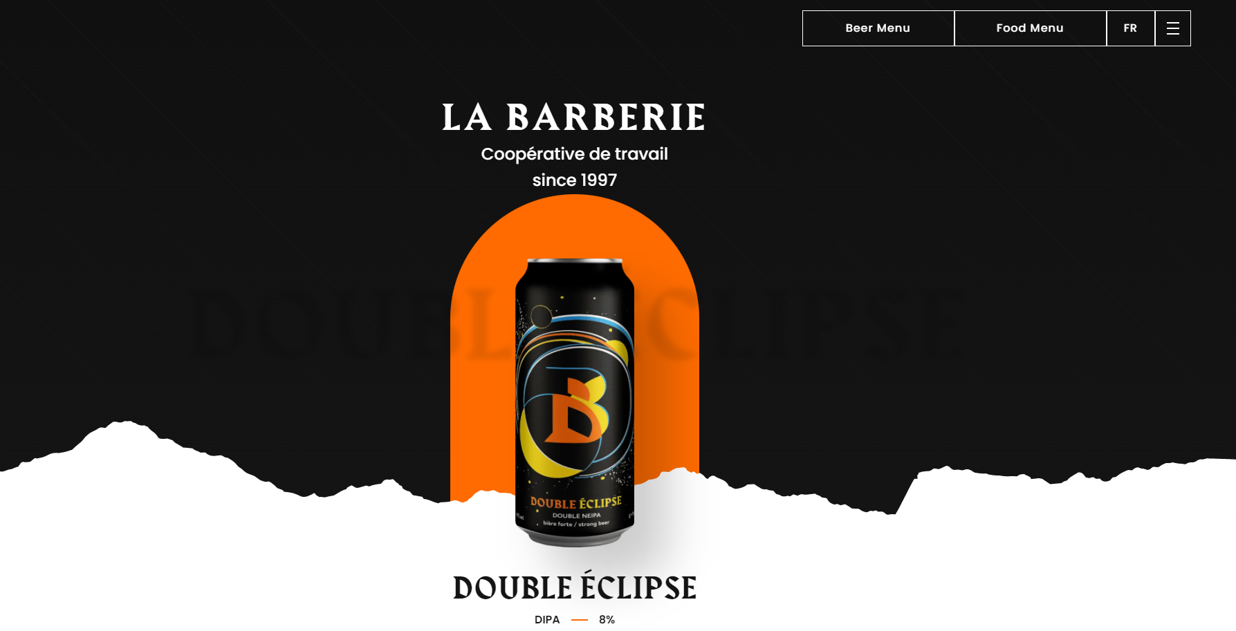 brewery website template example La Barberie
