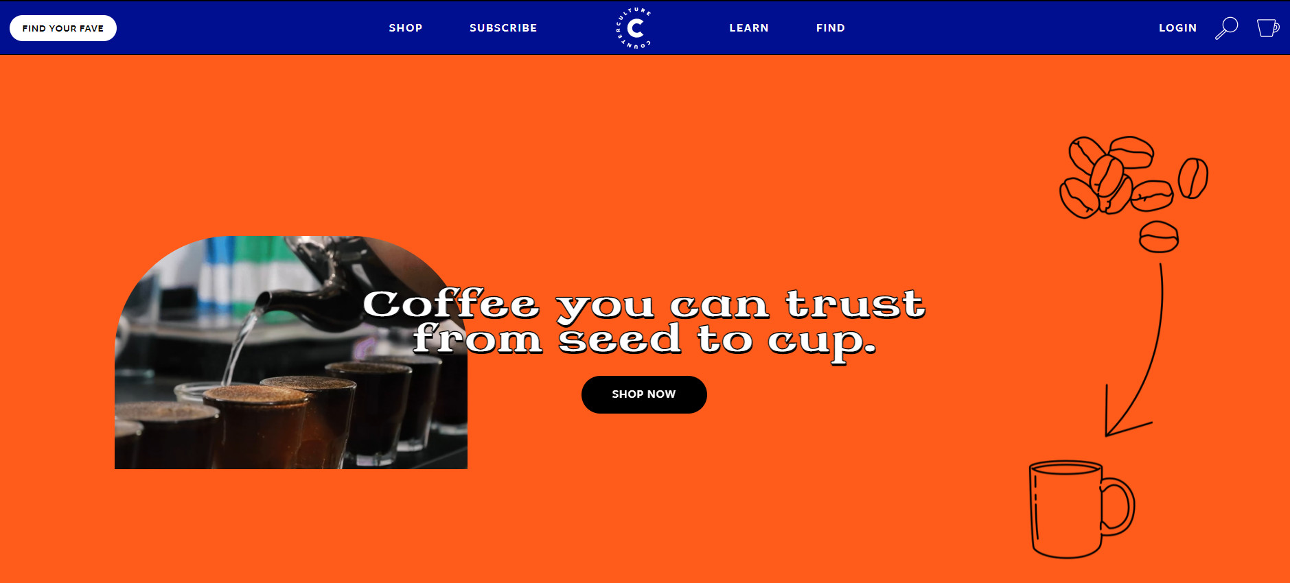 best coffee shop website example: Counter Culture Coffee