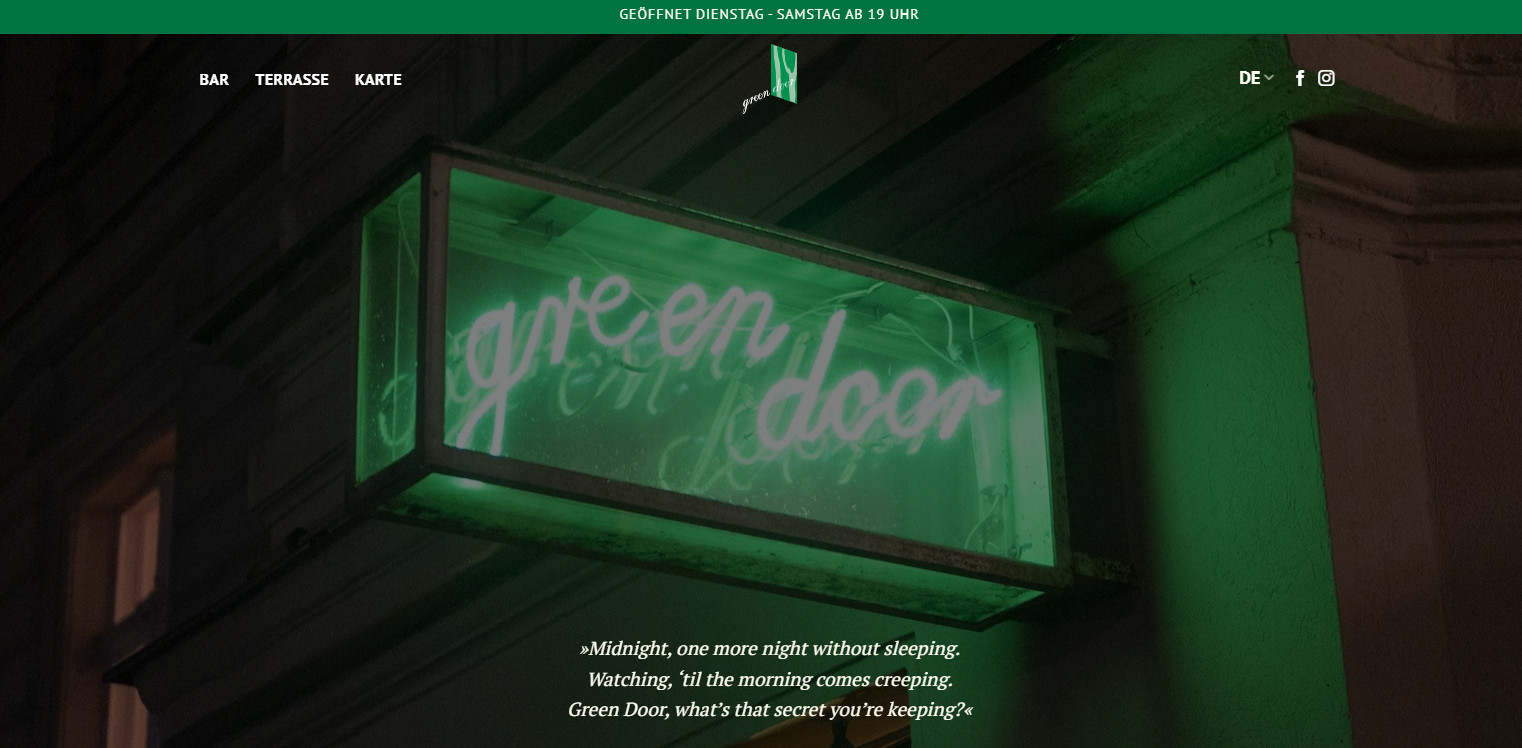19 best bar websites example: Green Door