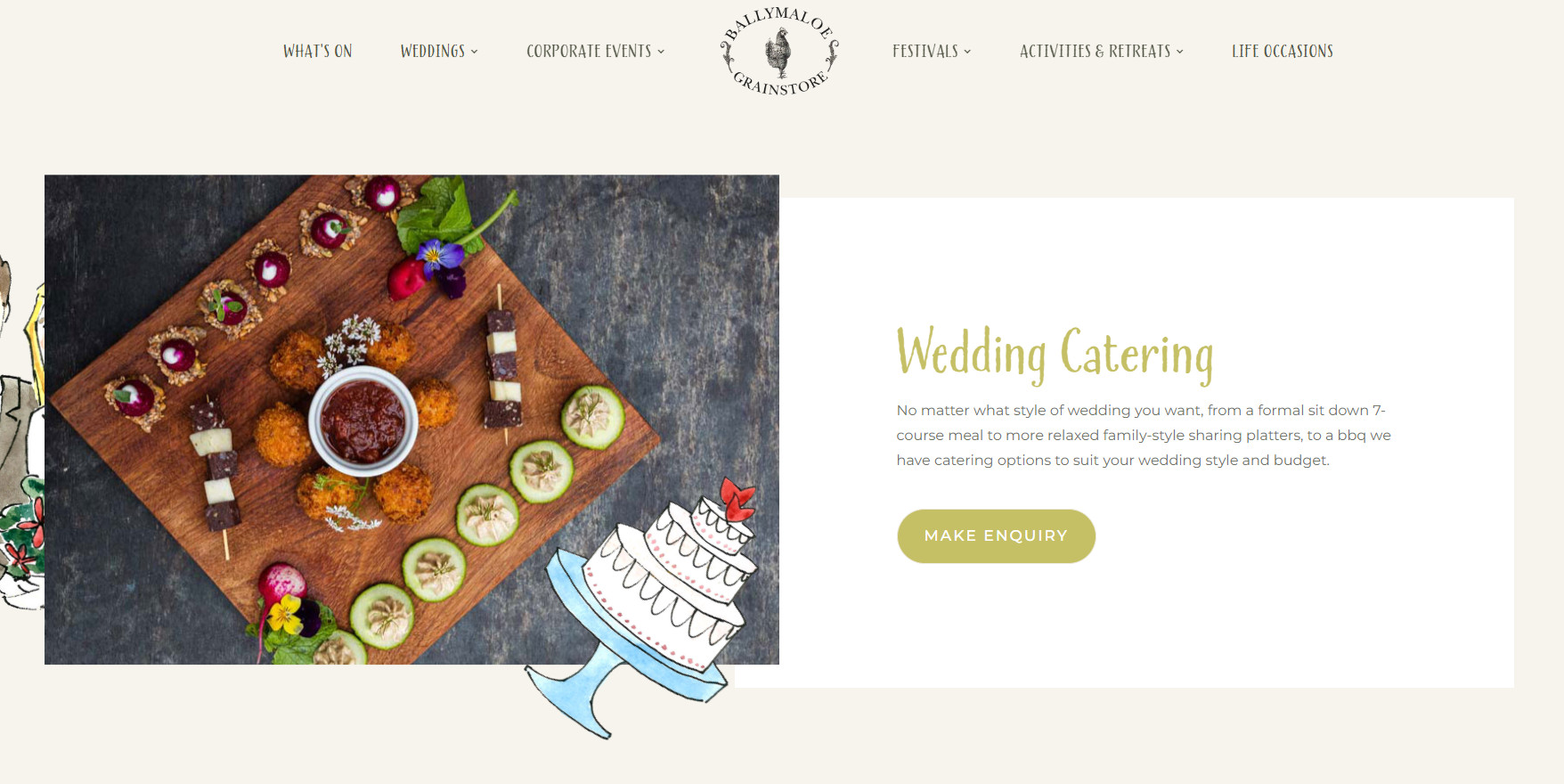 best catering websites example Ballymaloe Catering