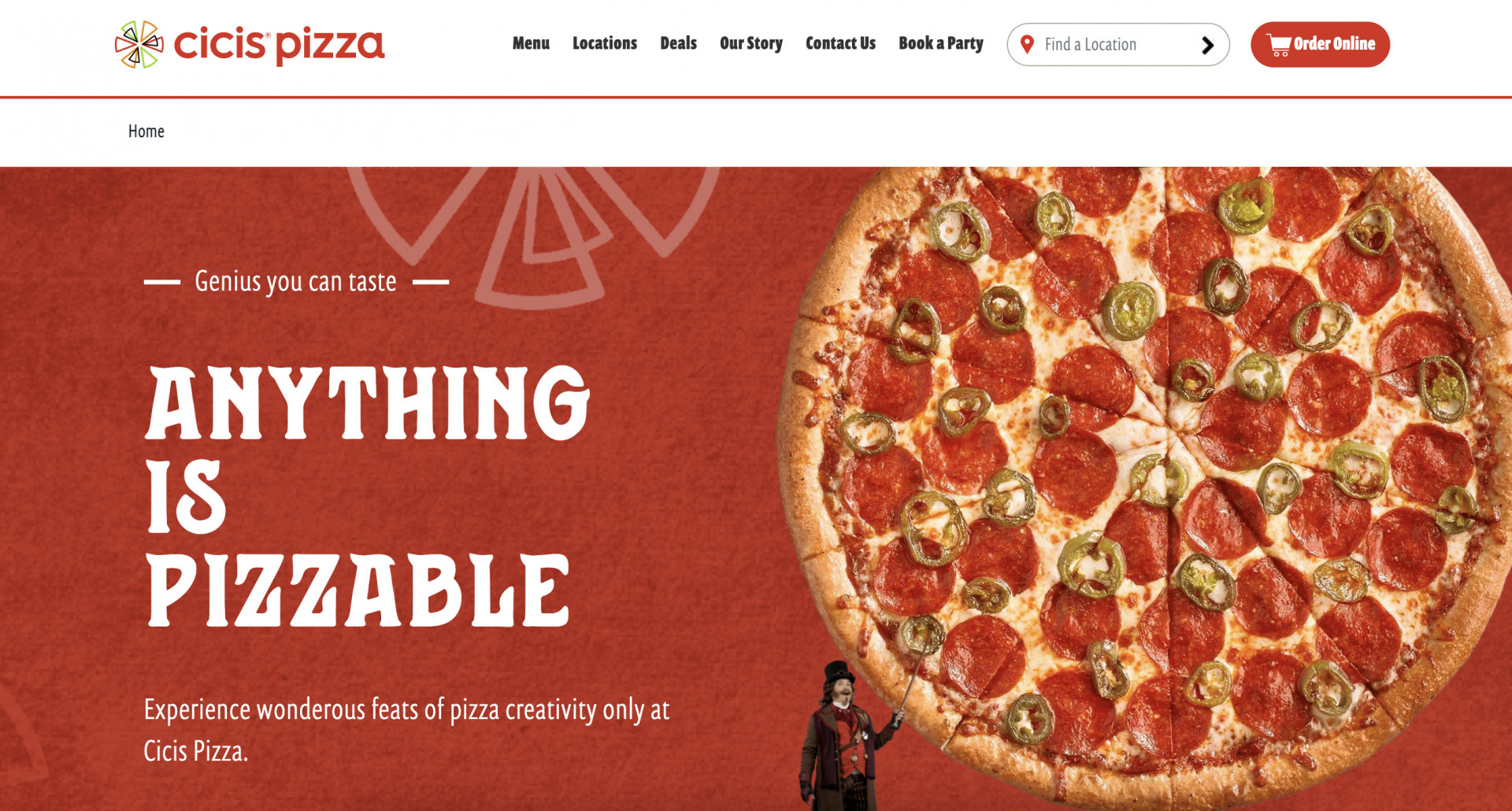  pizza website template example Cici’s Pizza