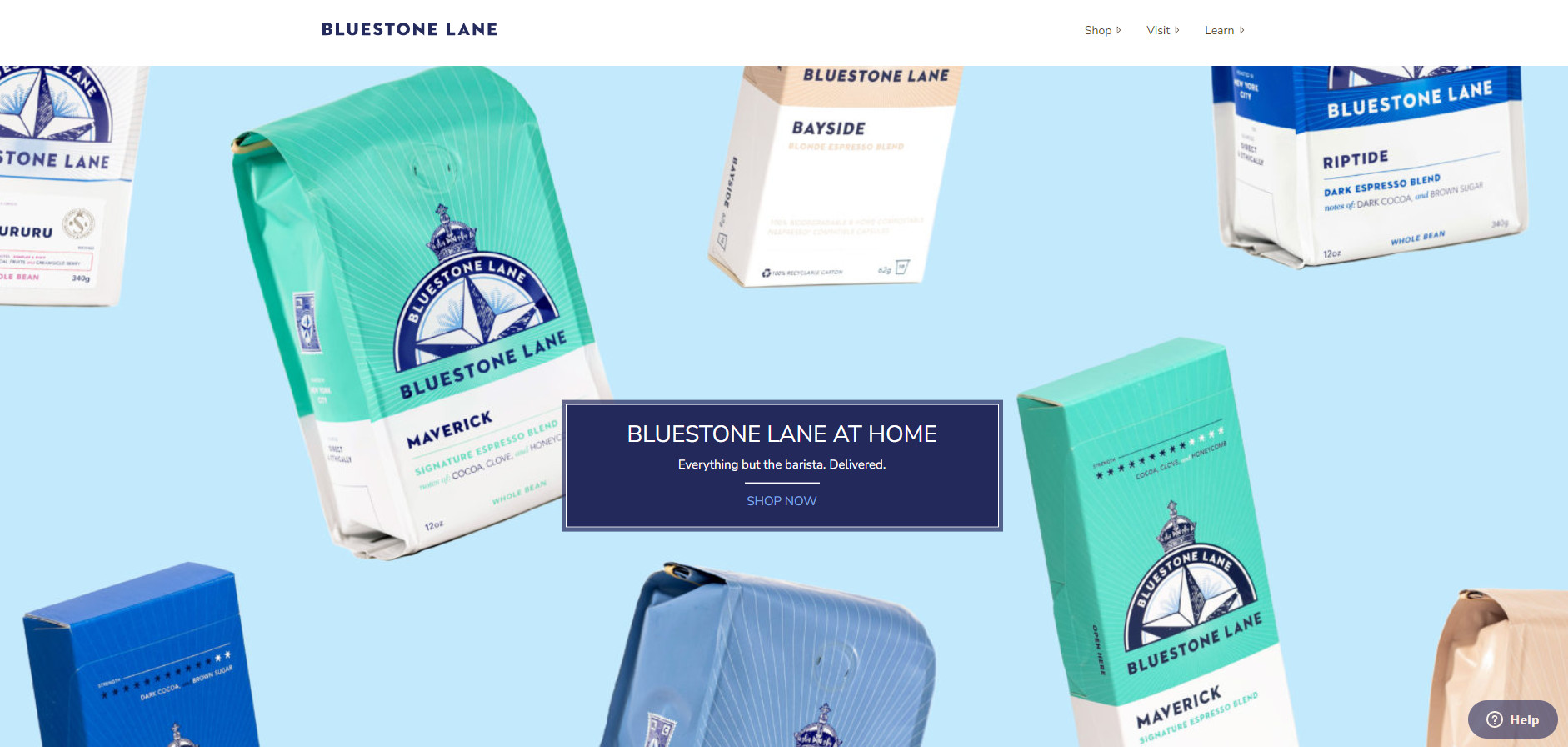 best coffee shop website example: Bluestone Lane