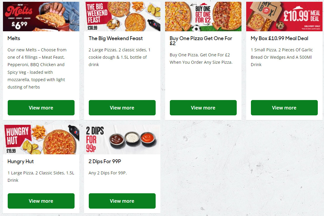 pizza marketing ideas cross-selling up-selling: example photo