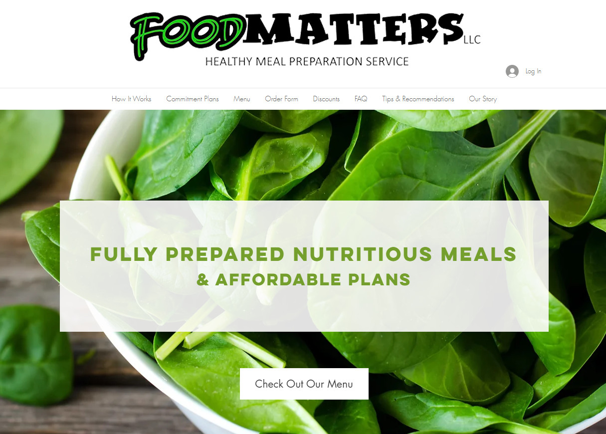 best catering websites example Food Matters NYC